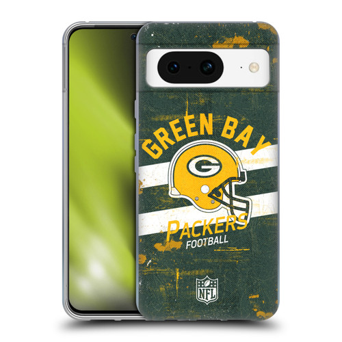 NFL Green Bay Packers Logo Art Helmet Distressed Soft Gel Case for Google Pixel 8