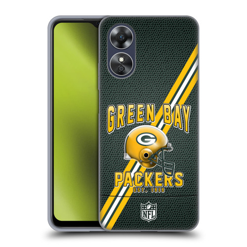 NFL Green Bay Packers Logo Art Football Stripes Soft Gel Case for OPPO A17