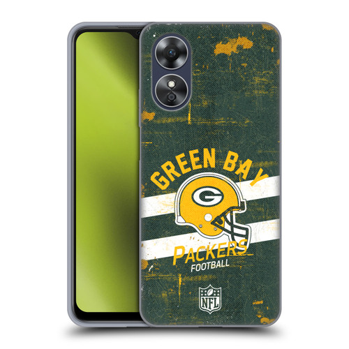 NFL Green Bay Packers Logo Art Helmet Distressed Soft Gel Case for OPPO A17
