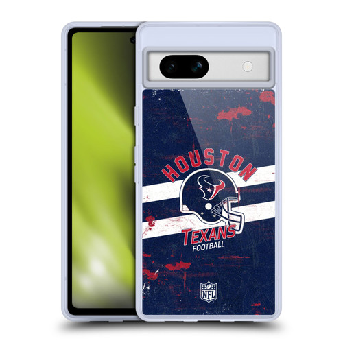 NFL Houston Texans Logo Art Helmet Distressed Soft Gel Case for Google Pixel 7a