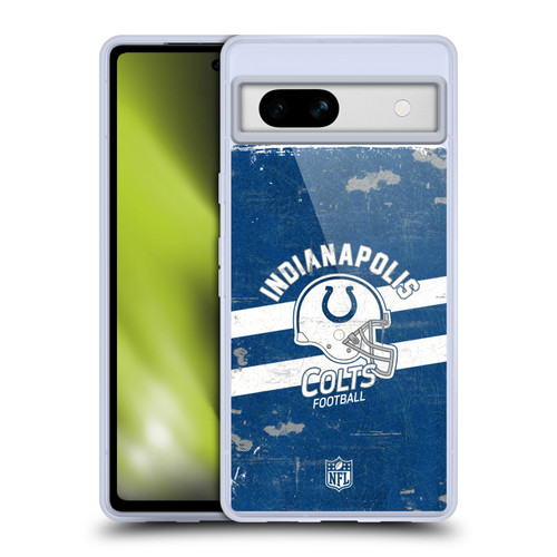 NFL Indianapolis Colts Logo Art Helmet Distressed Soft Gel Case for Google Pixel 7a