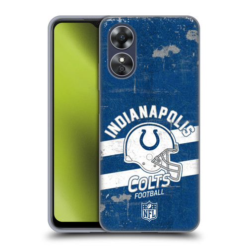 NFL Indianapolis Colts Logo Art Helmet Distressed Soft Gel Case for OPPO A17