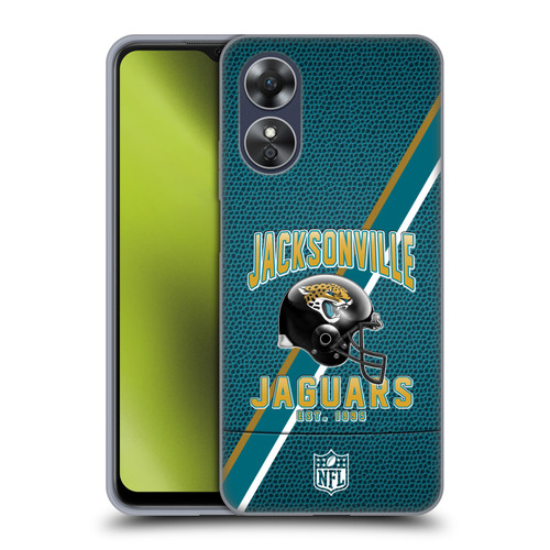 NFL Jacksonville Jaguars Logo Art Football Stripes Soft Gel Case for OPPO A17