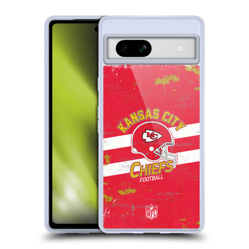 NFL Kansas City Chiefs Logo Art Helmet Distressed Soft Gel Case for Google Pixel 7a