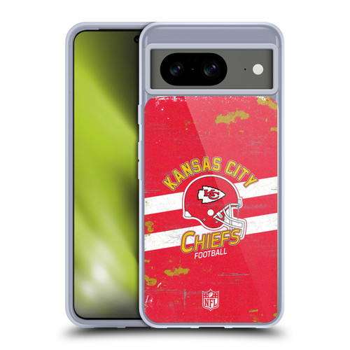 NFL Kansas City Chiefs Logo Art Helmet Distressed Soft Gel Case for Google Pixel 8