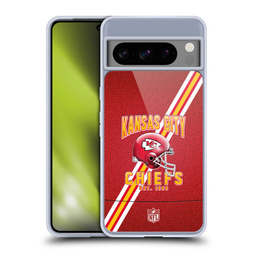 NFL Kansas City Chiefs Logo Art Football Stripes Soft Gel Case for Google Pixel 8 Pro