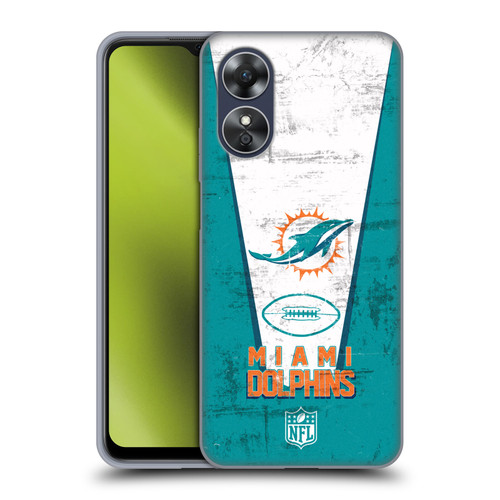 NFL Miami Dolphins Logo Art Banner Soft Gel Case for OPPO A17
