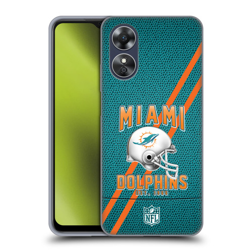 NFL Miami Dolphins Logo Art Football Stripes Soft Gel Case for OPPO A17
