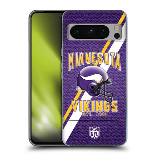 NFL Minnesota Vikings Logo Art Football Stripes Soft Gel Case for Google Pixel 8 Pro