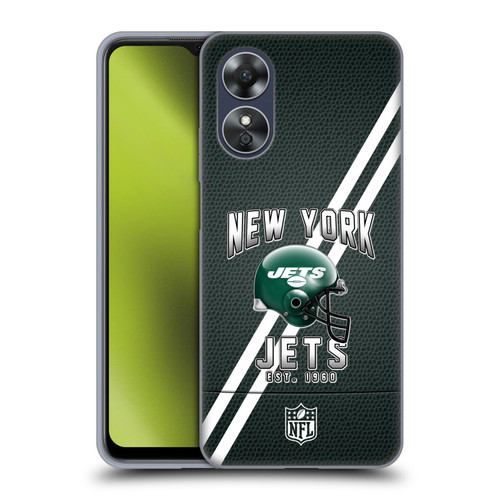 NFL New York Jets Logo Art Football Stripes Soft Gel Case for OPPO A17