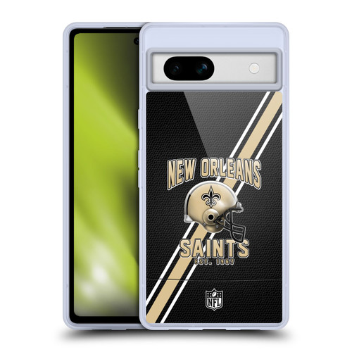 NFL New Orleans Saints Logo Art Football Stripes Soft Gel Case for Google Pixel 7a