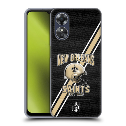 NFL New Orleans Saints Logo Art Football Stripes Soft Gel Case for OPPO A17