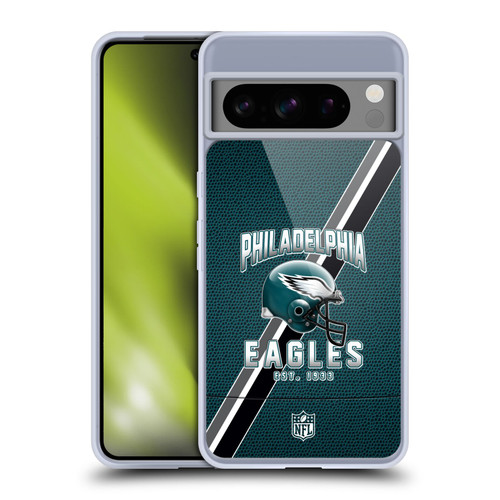 NFL Philadelphia Eagles Logo Art Football Stripes Soft Gel Case for Google Pixel 8 Pro