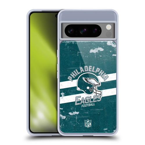 NFL Philadelphia Eagles Logo Art Helmet Distressed Soft Gel Case for Google Pixel 8 Pro