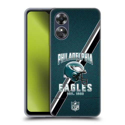 NFL Philadelphia Eagles Logo Art Football Stripes Soft Gel Case for OPPO A17