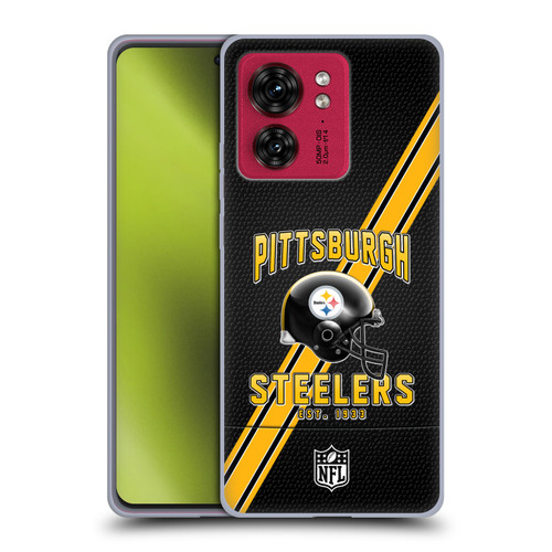 NFL Pittsburgh Steelers Logo Art Football Stripes Soft Gel Case for Motorola Moto Edge 40