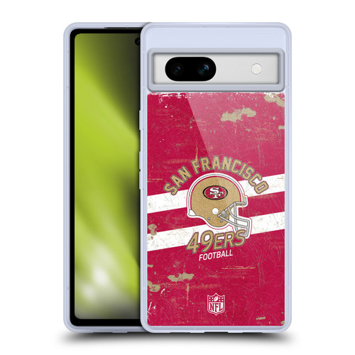 NFL San Francisco 49ers Logo Art Helmet Distressed Soft Gel Case for Google Pixel 7a