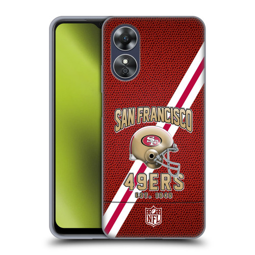 NFL San Francisco 49ers Logo Art Football Stripes Soft Gel Case for OPPO A17