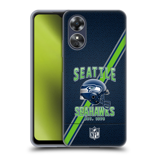 NFL Seattle Seahawks Logo Art Football Stripes Soft Gel Case for OPPO A17