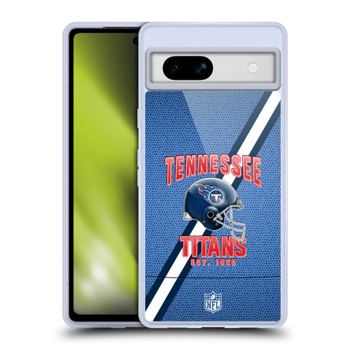 NFL Tennessee Titans Logo Art Football Stripes Soft Gel Case for Google Pixel 7a