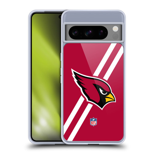 NFL Arizona Cardinals Logo Stripes Soft Gel Case for Google Pixel 8 Pro
