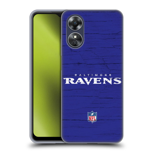 NFL Baltimore Ravens Logo Distressed Look Soft Gel Case for OPPO A17