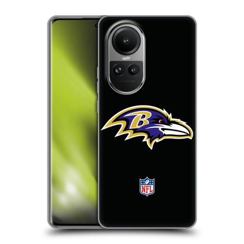 NFL Baltimore Ravens Logo Plain Soft Gel Case for OPPO Reno10 5G / Reno10 Pro 5G