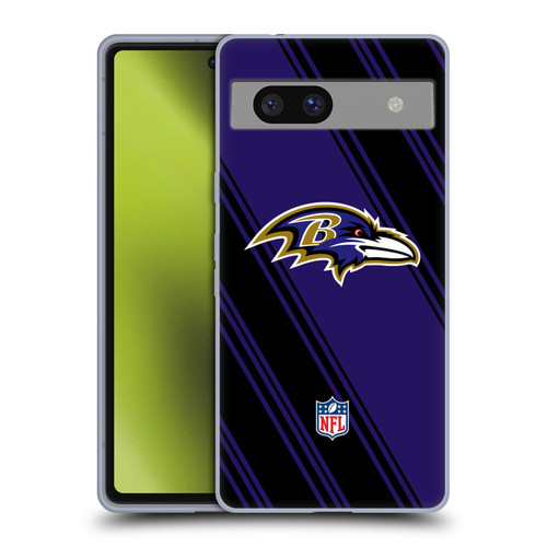 NFL Baltimore Ravens Artwork Stripes Soft Gel Case for Google Pixel 7a
