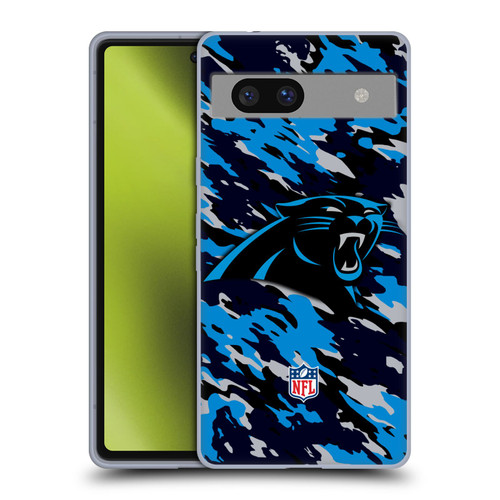NFL Carolina Panthers Logo Camou Soft Gel Case for Google Pixel 7a