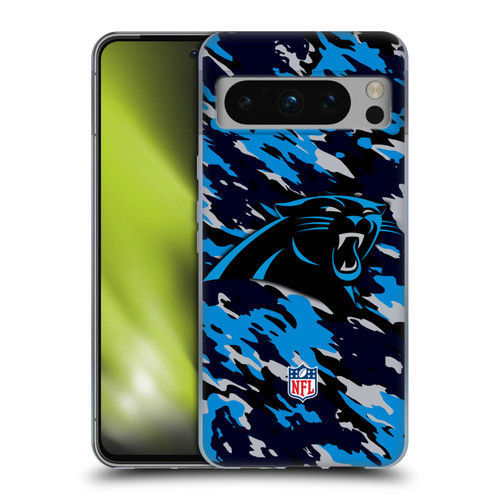 NFL Carolina Panthers Logo Camou Soft Gel Case for Google Pixel 8 Pro