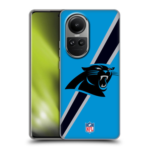 NFL Carolina Panthers Logo Stripes Soft Gel Case for OPPO Reno10 5G / Reno10 Pro 5G