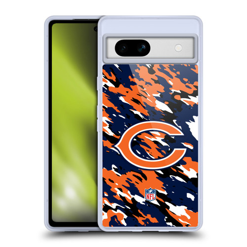 NFL Chicago Bears Logo Camou Soft Gel Case for Google Pixel 7a