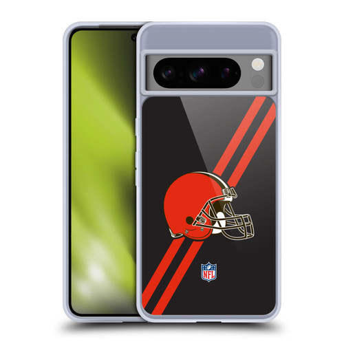 NFL Cleveland Browns Logo Stripes Soft Gel Case for Google Pixel 8 Pro