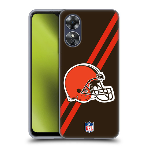 NFL Cleveland Browns Logo Stripes Soft Gel Case for OPPO A17