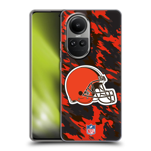 NFL Cleveland Browns Logo Camou Soft Gel Case for OPPO Reno10 5G / Reno10 Pro 5G