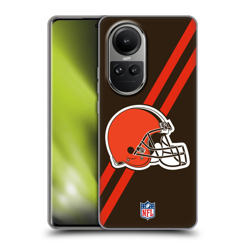 NFL Cleveland Browns Logo Stripes Soft Gel Case for OPPO Reno10 5G / Reno10 Pro 5G