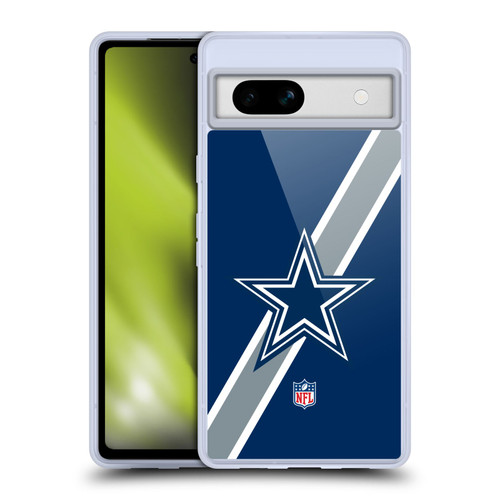 NFL Dallas Cowboys Logo Stripes Soft Gel Case for Google Pixel 7a