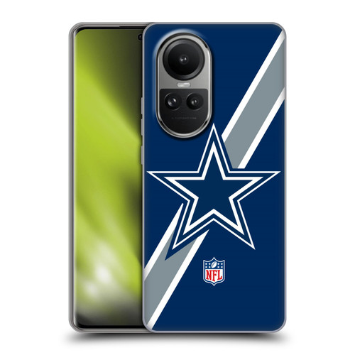 NFL Dallas Cowboys Logo Stripes Soft Gel Case for OPPO Reno10 5G / Reno10 Pro 5G