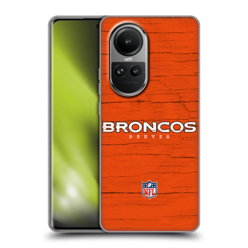 NFL Denver Broncos Logo Distressed Look Soft Gel Case for OPPO Reno10 5G / Reno10 Pro 5G