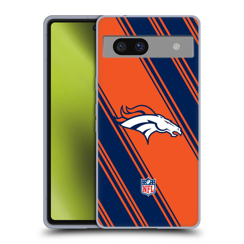 NFL Denver Broncos Artwork Stripes Soft Gel Case for Google Pixel 7a