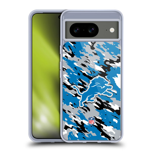 NFL Detroit Lions Logo Camou Soft Gel Case for Google Pixel 8