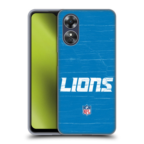 NFL Detroit Lions Logo Distressed Look Soft Gel Case for OPPO A17