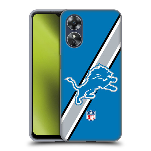 NFL Detroit Lions Logo Stripes Soft Gel Case for OPPO A17
