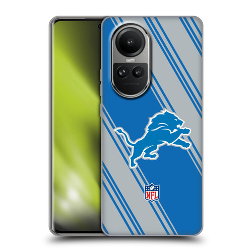 NFL Detroit Lions Artwork Stripes Soft Gel Case for OPPO Reno10 5G / Reno10 Pro 5G