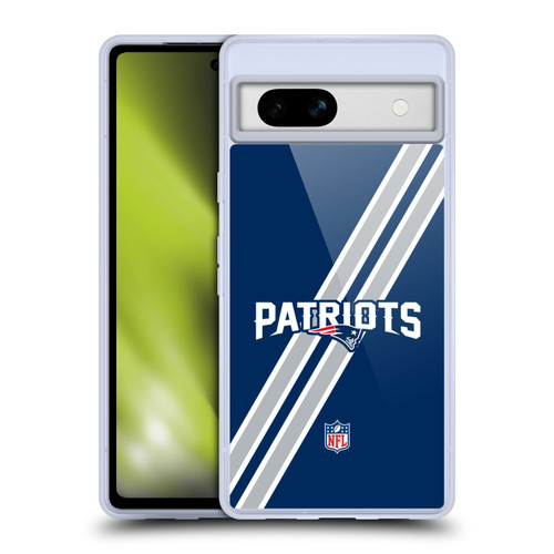 NFL New England Patriots Logo Stripes Soft Gel Case for Google Pixel 7a