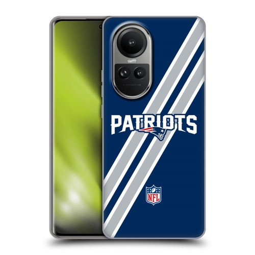 NFL New England Patriots Logo Stripes Soft Gel Case for OPPO Reno10 5G / Reno10 Pro 5G
