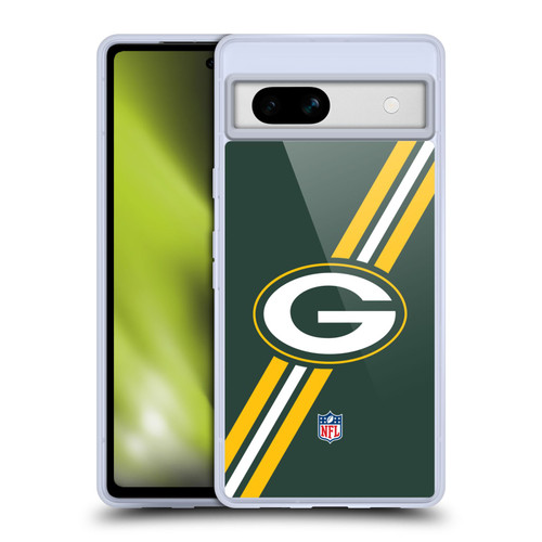 NFL Green Bay Packers Logo Stripes Soft Gel Case for Google Pixel 7a