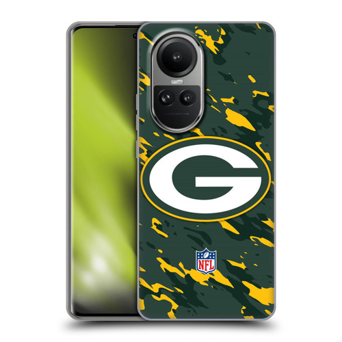 NFL Green Bay Packers Logo Camou Soft Gel Case for OPPO Reno10 5G / Reno10 Pro 5G