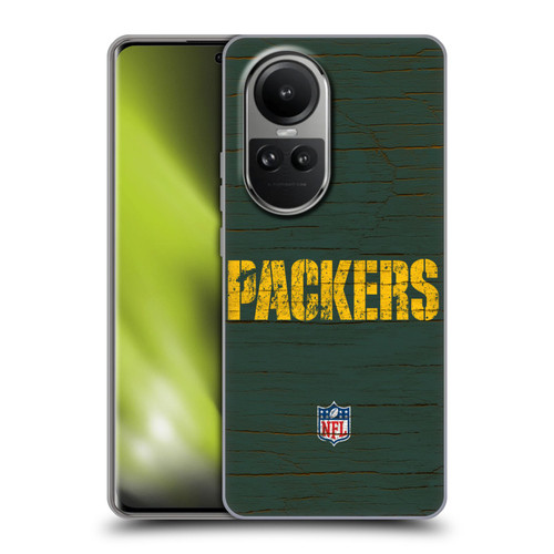 NFL Green Bay Packers Logo Distressed Look Soft Gel Case for OPPO Reno10 5G / Reno10 Pro 5G