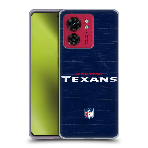 NFL Houston Texans Logo Distressed Look Soft Gel Case for Motorola Moto Edge 40